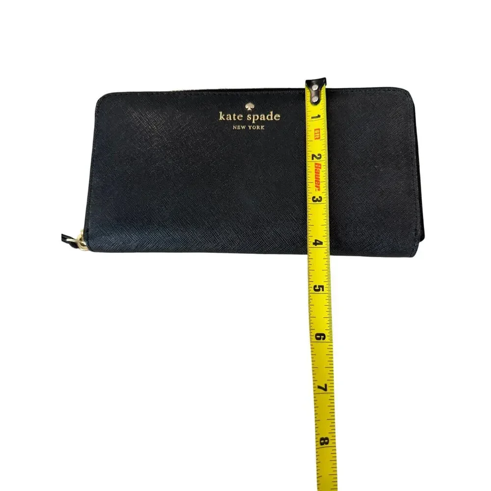Kate Spade Large Continental Wallet Black Leather Designer